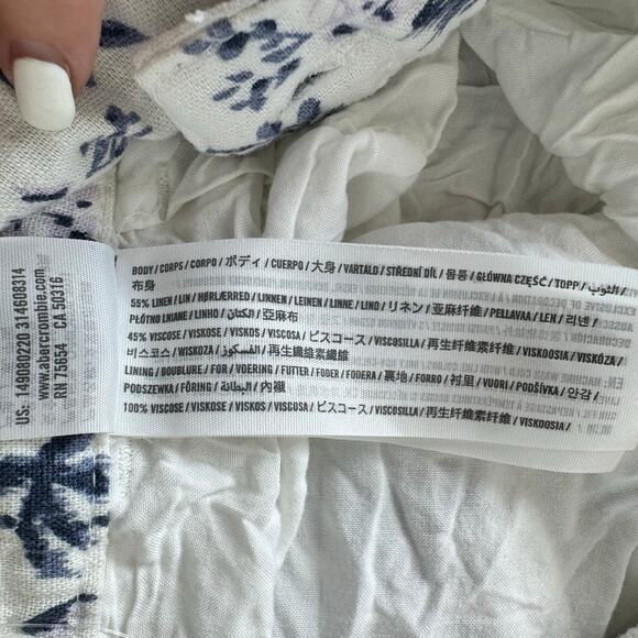 Abercrombie & Fitch Linen Shorts Womens XS White Bermuda Hawaiian Casual Preppy - Picture 10 of 12